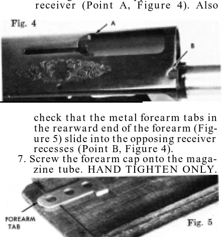 Fig. 3barrel guide in the upper inside of thereceiver (Point A, Figure 4). Also