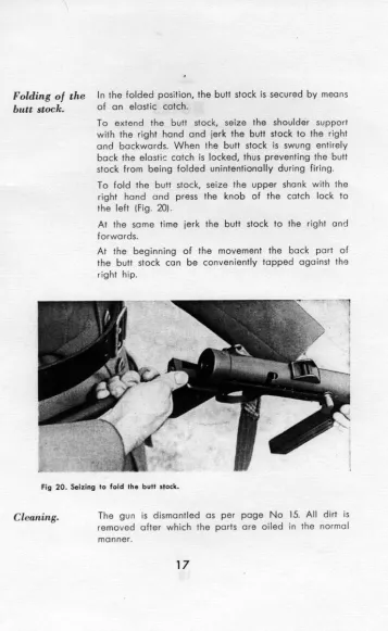 Fig 20. Seizing to fold the butt stock. 