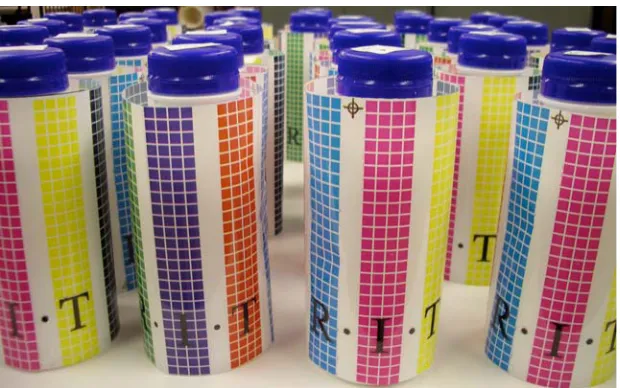 Figure 13: Sleeve labels after the shrinkage process during the re-wetting test. 