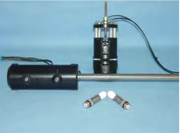 Fig. 5. Ultrasonic focused probes, Eddy Current probe, and TOFD probe for use in   