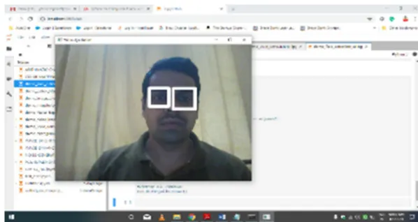 Fig. 22. Detection of the eyes in live video 