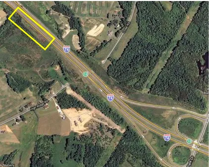 Figure 3.3  Aerial imagery of Mount Airy research site (Google Maps, 2011). 