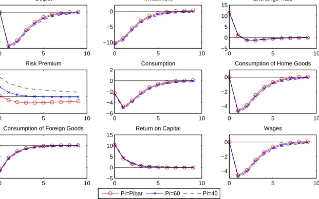 Figure 5: Impulse Response to a World Interest Rate Shock Consistent with a 600 Basis Point Increase in EMBI