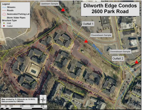 Figure 6:  Dilworth Edge Condo Sampling Site Location Map 
