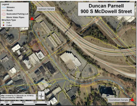 Figure 8:  Duncan Parnell Sampling Site Location Map 