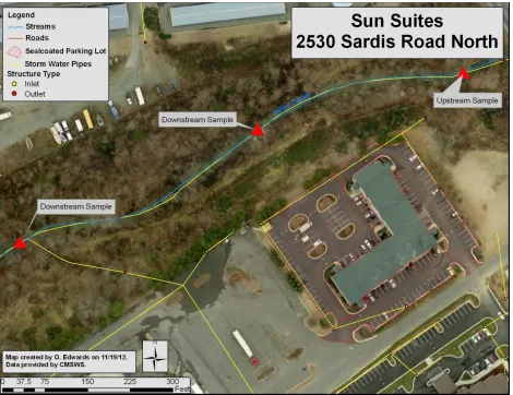 Figure 9:  Sun Suite Sampling Site Location Map 
