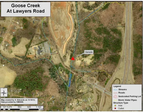 Figure 10:  Goose Creek Sampling Site Location 