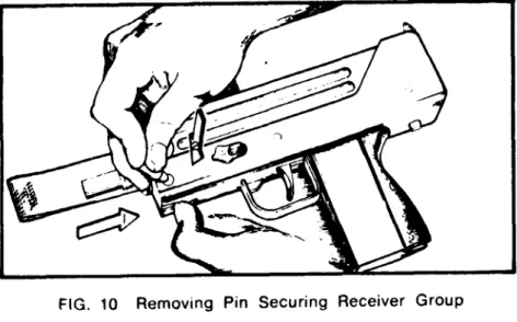 FIG.  10  Removing  Pin  Securing  Receiver  Group 