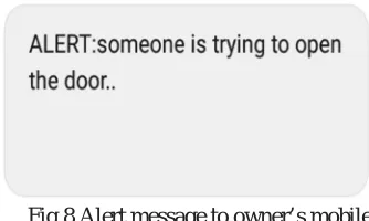 Fig 8.Alert message to owner’s mobile 