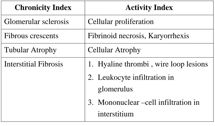 Table 3. Pathological Indices of Activity and Tonicity in Lupus 