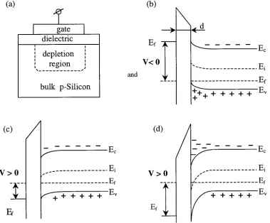 Figure 1.1 Basic MOS capacitor and its band diagrams