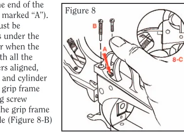 11. See Figure 8, and note the end of thetrigger spring (the arrow marked “A”).Figure 8