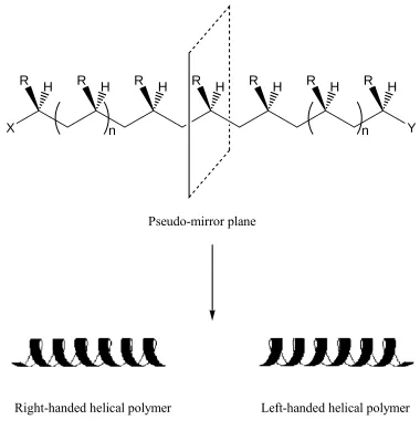 Figure 1.7.  Stereoregular polymers adopting helical conformation to avoid steric hindrance 