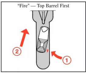 Figure 2. Safety selector in “Safe” (S) fullrearward position. The safety selector must bein this position to select position ‘T’ or ‘B’described below
