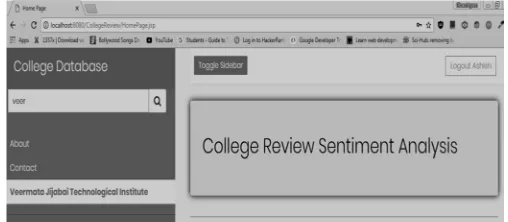 Figure 8 – Home Page where user can search colleges by their names 