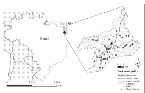 Figure 1. Study Area and Locations of Sampled Sheep Farmers 
