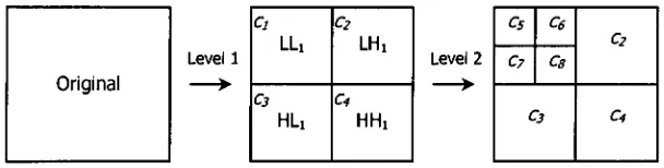 Figure 5. Coefficient labels for wavelet texture feature extraction.