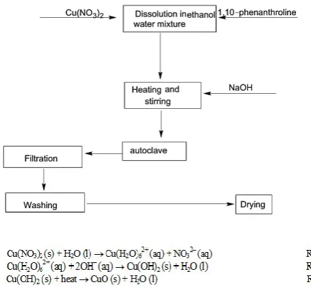 Figure 1. Synthesis route of CuO nanoparticles and 