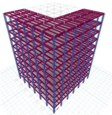 Fig 7: 3D view of the diaphragm irregular building in ETABS 