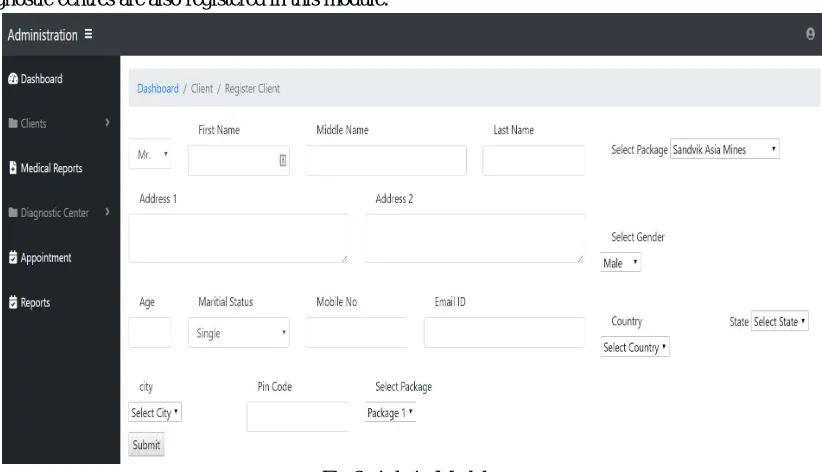 Fig 2. Admin Module 