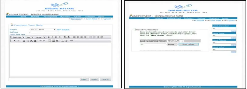 Figure 1 (a) shows how students can create and edit their work and store them. Figure 1(b) shows how students can store their edited work, as well as, organize their downloaded materials
