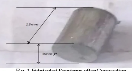 Fig. 1 Fabricated Specimen after Compaction 