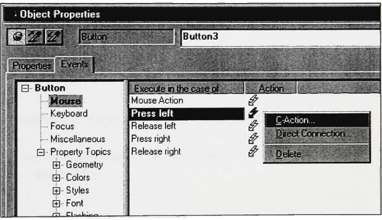 Fig  buttonA. 13 Object Properties of "RunQuery" of"Order_data" screen
