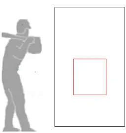 Figure 1: Window size for our analysis (black) plotted with a typical strike zone(red)