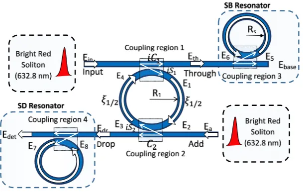 Figure 4. Schematic diagram of the DR-ADF microring resonator. 