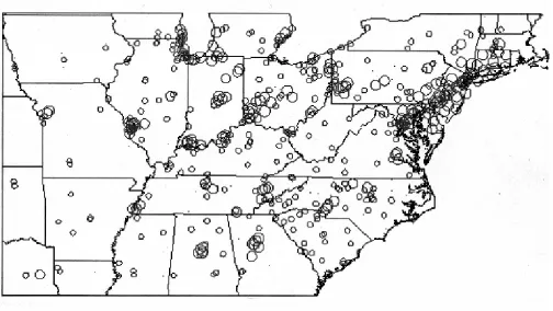 Figure 8: Probabilities of including sites in the ﬁnal subnetwork.