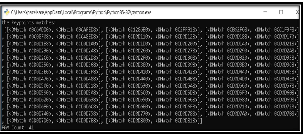 Fig 15 Key point’s distance matched 