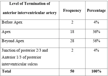 Table – 9 : Left Circumflex Artery  
