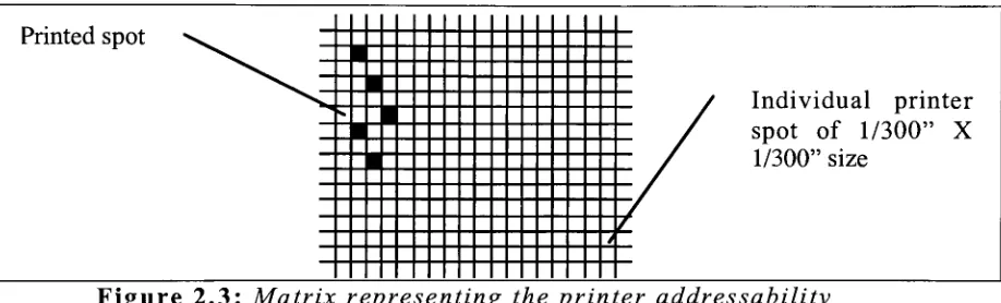 Figure 2.3: Matrix representing the printer addressability