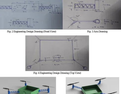 Fig: 2 Engineering Design Drawing (Front View)                                                  Fig: 3 Arm Drawing 