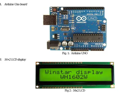 Fig. 1:  Arduino UNO 