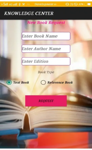 Fig 5.8 New Book Request Page 