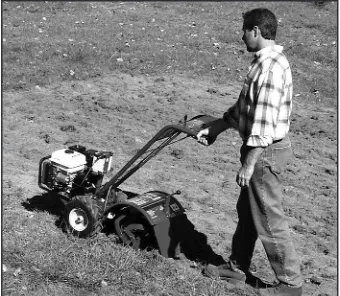 Figure 4-2:  Guiding the tiller with one hand.
