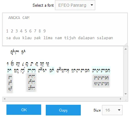 Figure 3 Interface of conversion and select word has many options 