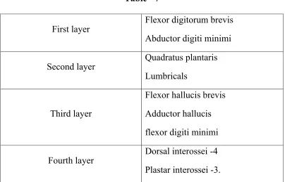 Table - 7 Flexor digitorum brevis 