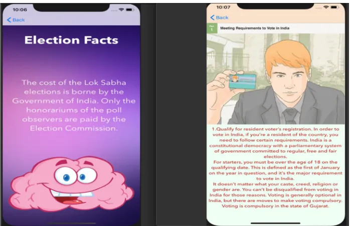Fig 6 : Representation of Prediction Page and Result Page which shows a result of sample tweet searched in iOS Simulator (iPhone  XS)