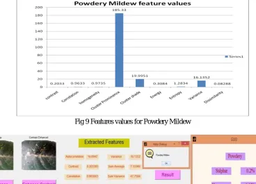 Fig 9 Features values for Powdery Mildew 