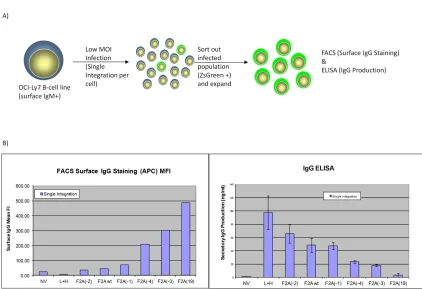 Figure 2.3  A) Experimental design for measuring the ratioed expression of surface-to-