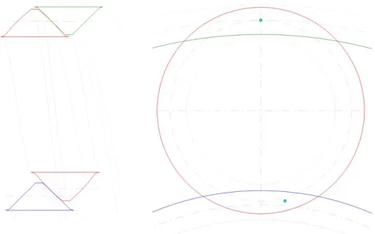 Fig. 3. Geometry of the roller-screw with support nut