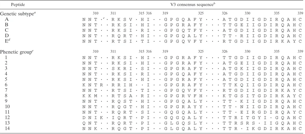 TABLE 1. Sequences of synthetic peptides used in the assays