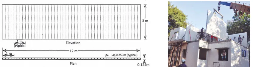 Fig. 1 Typical GFRG panel (Source : BMTPC )                       Fig. 2 Installation of a GFRG panel (Source : BMTPC ) 