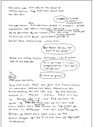 Figure 1: A sample of the transcribed recorded interview data in written form