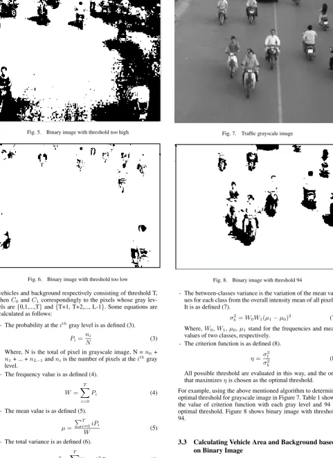 Fig. 6.Binary image with threshold too low