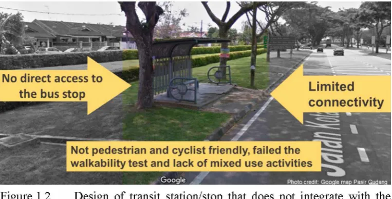 Figure 1.2 Design of transit station/stop that does not integrate with the 