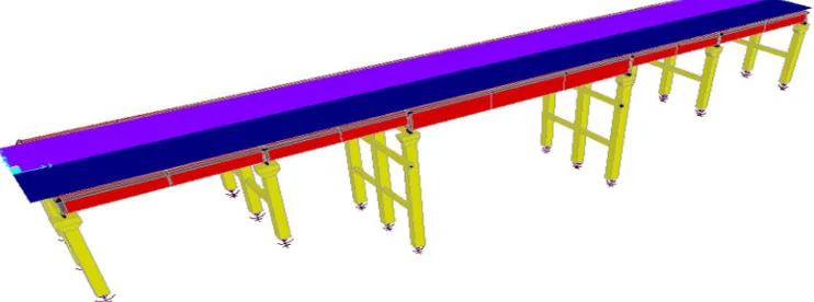 Fig. 5 SAP model of the study bridge with isolators at the top of the piers. 