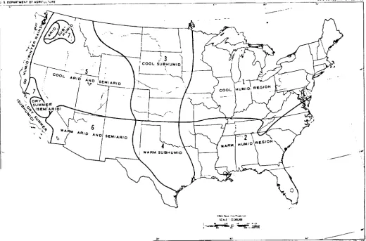 Figure 4-1.  Climatic regions of continental USA